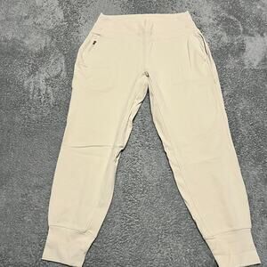 Athleta Pants Womens Large Cream Venice High Rise Cropped Joggers Performance
